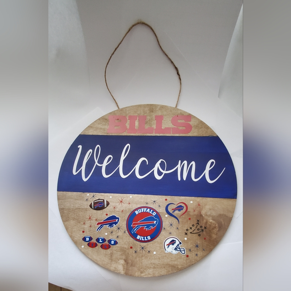 Buffalo Bills Blue and Red Welcome Sign